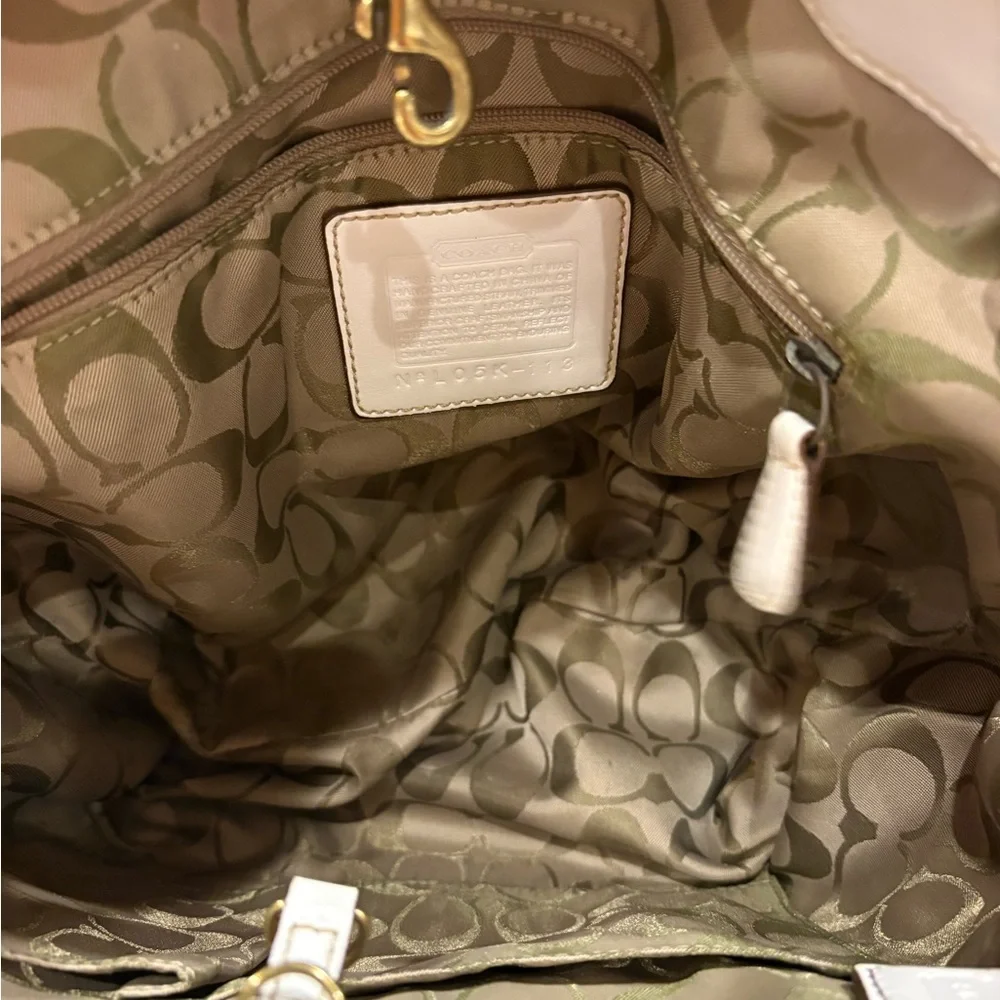 Coach Y2K Legacy Straw and Leather Tote Bag.